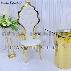 Cadeiriau Briodferch a Priodfab Aur Dur Di-staen