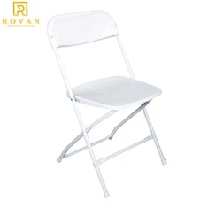 Cadeiryddion parti plygu awyr agored plastig gwyn